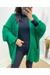 2-POCKET KNITTED VESTS GREEN AW673