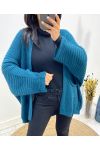 2-POCKET KNIT VESTS AW673 PETROL BLUE