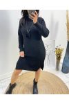 MAGLIONE DOLCEVITA + COLLANA AH718 NERO