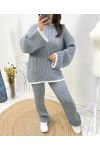 ENSEMBLE PULLOVER + PANTALON AH776 GRIS