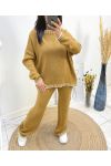 DOORSTIKTE TRUI + BROEK SET AW724 CAMEL