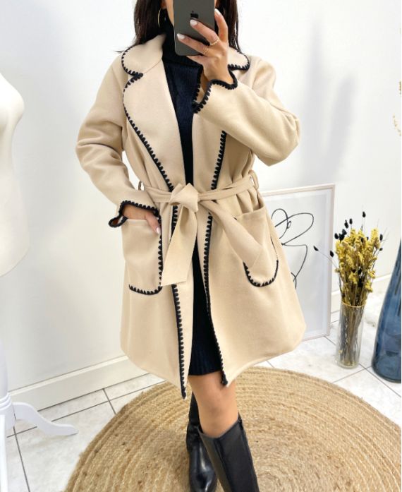 AW780 BEIGE EMBRODERIE COATS