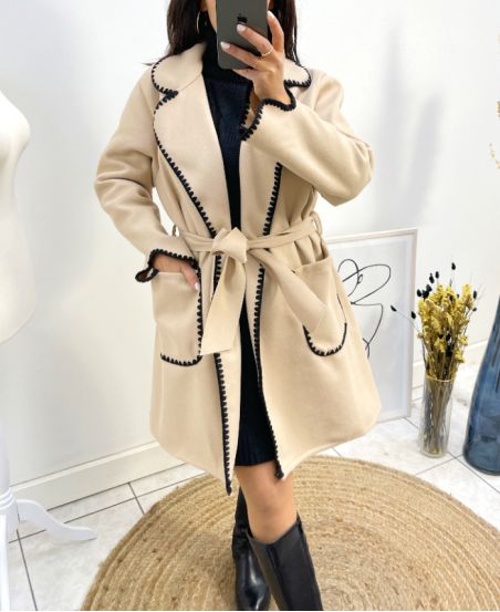 AW780 BEIGE EMBRODERIE COATS