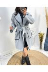 AW780 GREY EMBROIDERED COATS