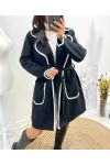 AW780 BLACK EMBROIDERY COATS