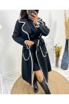 LONG EMBROIDERED COATS AW771 BLACK