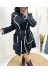 AW780 BLACK EMBROIDERY COATS