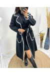 LONG EMBROIDERED COATS AW771 BLACK