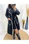 LONG EMBROIDERED COATS AW771 BLACK