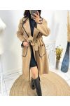 LONG EMBROIDERED COATS AH771 CAMEL