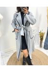 LONG EMBROIDERED COATS AH771 GREY