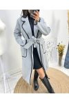 LONG EMBROIDERED COATS AH771 GREY