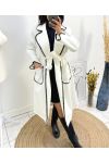 LONG EMBROIDERED COATS AW771 WHITE