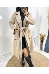 LONG EMBROIDERY COATS AW771 BEIGE