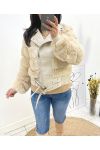 PACK 3 JACKETS PERFECTO FUR AND IMITATION LEATHER S-M-L AH701 BEIGE