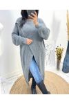 LONG DRAPE SWEATER AH763 GREY