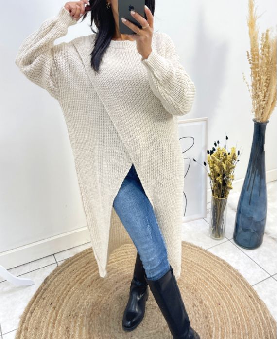 LANGER DRAPIERPULLOVER AW763 BEIGE