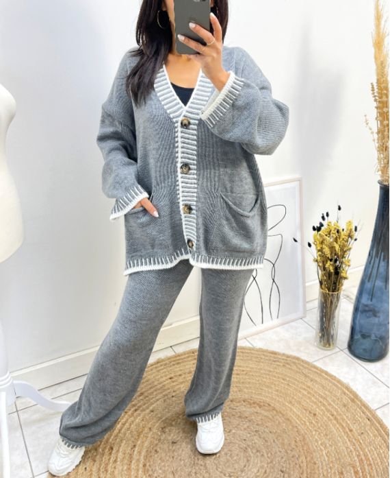 VEST+ PANTS SET AW734 GREY