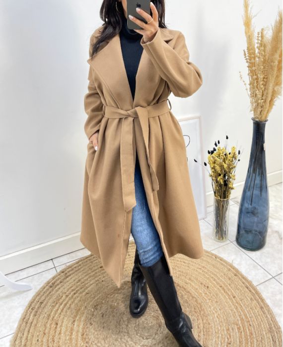 LONG 2-POCKET COAT AW800 CAMEL