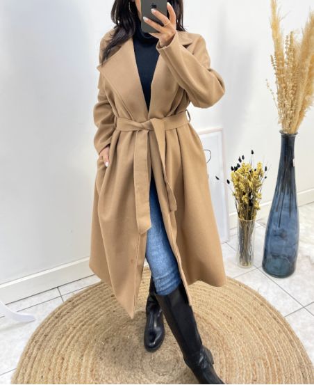 MANTEAU LONG 2 POCHES AH800 CAMEL