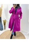 LONG COAT 2 POCKETS AW800 PLUM