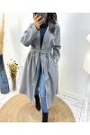 LONG 2-POCKET COAT AW800 GREY