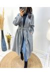 LONG 2-POCKET COAT AW800 GREY