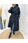 LONG 2-POCKET COAT AW800 BLACK