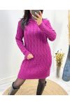 RULL CABLE NECK DRESS AW808 PLUM