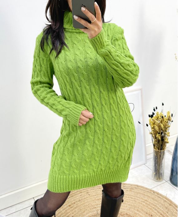 RULL CABLE NECK DRESS ANISE GREEN AH808