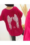 SWETER THIN BACK WINGS RHINESTONE 2102 CZERWONY