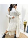 ENSEMBLE ROBE + GILET LONG TORSADES AH795 BEIGE