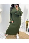 ROLLED SLEEVE MAXI DRESS AW825 GREEN