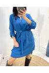 ROBE TUNIQUE AVEC LIEN PE1415 BLEU CANARD