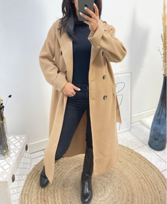 MANTEAU TRENCH LONG AH839 CAMEL