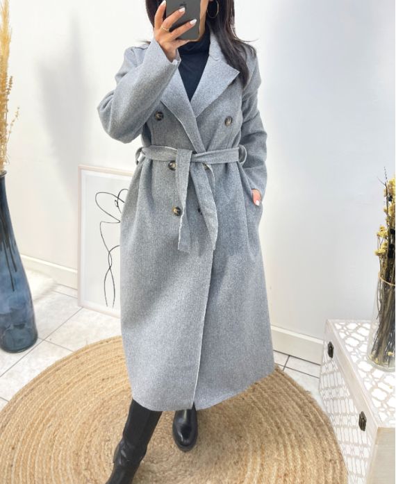 LONG TRENCH COAT AW839 GREY