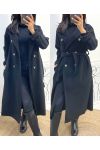 LONG TRENCH COAT AW839 BLACK