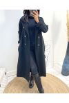 LONG TRENCH COAT AW839 BLACK