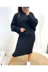 DRESS + SWEATER SET AW834 BLACK