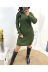 KNITTED DRESS SWEATER AW843 MILITARY GREEN