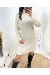 KNITTED DRESS SWEATER AW843 BEIGE