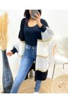 MULTICOLOR LUREX LONG SLEEVED PUFF CARDIGAN AW922 BLACK