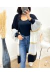 MULTICOLOR LUREX LONG SLEEVED PUFF CARDIGAN AW922 BLACK