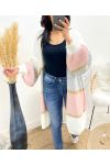 MULTICOLOR LUREX LONG SLEEVE PUFF VEST AW922 WHITE