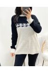 HOUNDSTOOTH SWEATER AW896 BEIGE