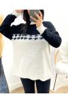 HOUNDSTOOTH SWEATER AW896 BEIGE