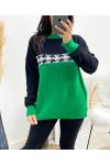 HOUNDSTOOTH TAIL SWEATER AW896 GREEN