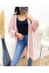 CARDIGAN LUNGO TRAFORATO AW918 ROSA