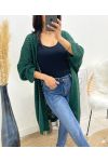 CARDIGAN LUNGO TRAFORATO AH918 VERDE SMERALDO