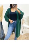 CARDIGAN LUNGO TRAFORATO AH918 VERDE SMERALDO